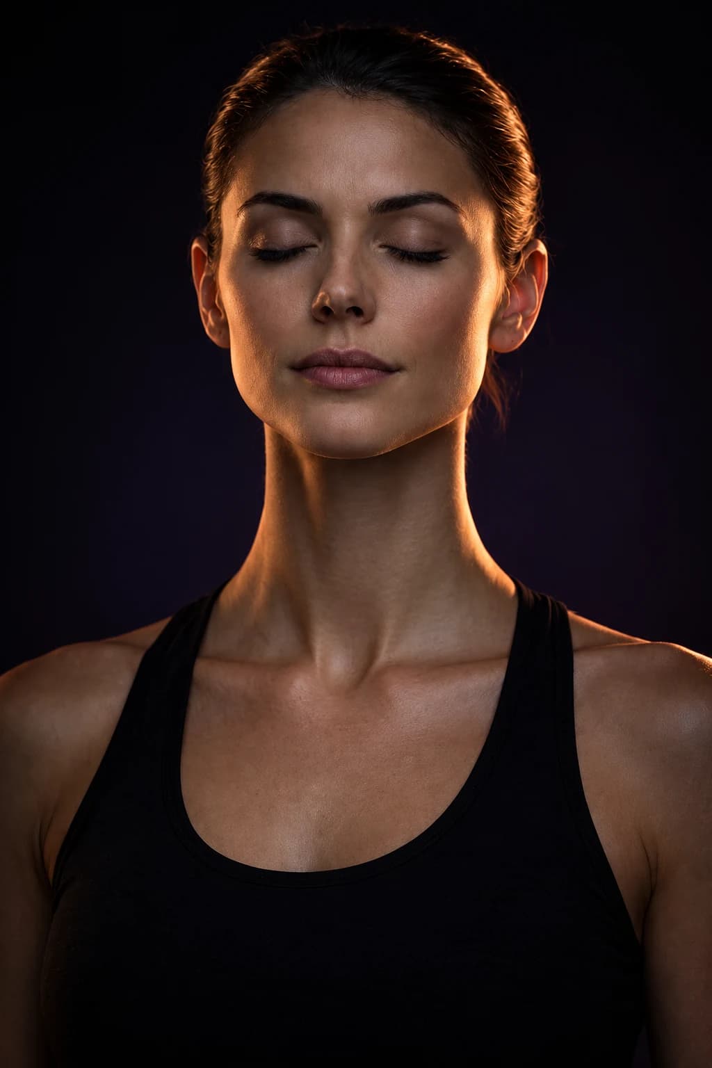 A person taking a quiet moment with their eyes closed